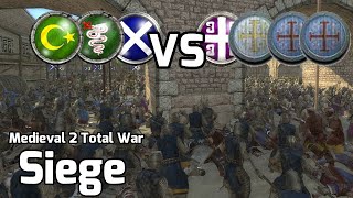 Medieval 2 Total War Online Battle 210 3v4 Siege Fire [upl. by Celia297]