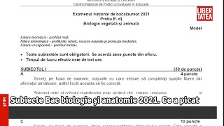 Subiecte Bac biologie și anatomie 2021 Ce a picat [upl. by Merta852]