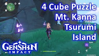 4 Cube Puzzle Mt Kanna Tsurumi Island Genshin Impact [upl. by Anaed]