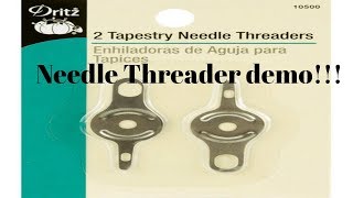 Cross StitchFlosstube 307 Needle threader demo [upl. by Blythe]