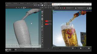 making of beer pour CG product render [upl. by Odlabso]