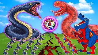 TITANOBOA in the TRAP SUPER Pterodactyl vs Devil PacMan Tyrannosaurus WITCH  Rescue Rabbit Thanos [upl. by Adok]