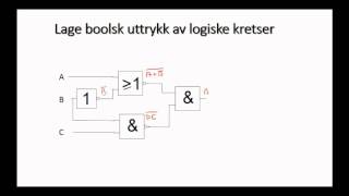 32  Lage boolske uttrykk fra Logiske Kretser  Digitalteknikk for Teknisk Fagskole [upl. by Tobias]