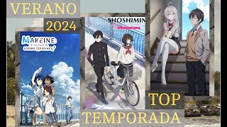 TOP 10 MEJORES ANIMES TEMPORADA VERANO DEL 2024 [upl. by Notsag]