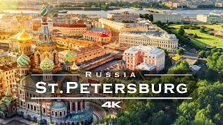 Saint Petersburg Russia 🇷🇺  by drone 4K [upl. by Ahsatel701]