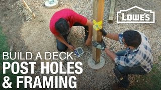 How To Build a Deck  Post Holes amp Framing 2 of 5 [upl. by Natiha]