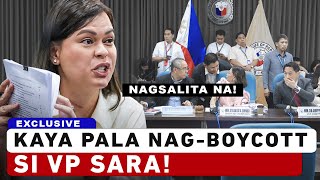 VP Sara Duterte Nagsalita na Bakit Nag Boycott sa Kongreso Kanina [upl. by Soll557]