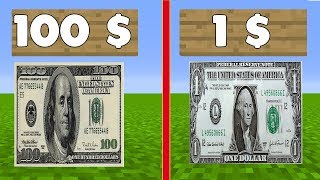 100 DOLAR VS 1 DOLAR ŞANS BLOKLARI  Minecraft [upl. by Orag941]