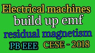 Elect  2018CESE  The residual magnetism of a selfexcited dc generator is lostTo build up its emf [upl. by Aztinad761]