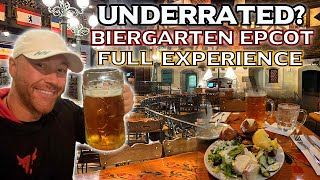 Epic EPCOT Biergarten A German Food Adventure [upl. by Atteve]