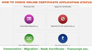 HOW TO CHECK ONLINE CERTIFICATE APPLICATION STATUS OSMANIA OU CONVOCATION MIGRATION RANK CERTIFICATE [upl. by Atal]