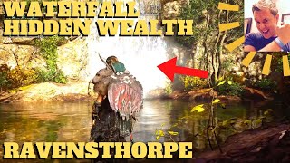 Assassins Creed Valhalla Wealth behind Waterfall in Ravensthorpe England Breakable Wall [upl. by Aremihc668]