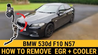 How to remove EGR valve and egr cooler on BMW F10 F11 520d 530d 535d 525d 550d N47 N57 engine [upl. by Rebecca82]