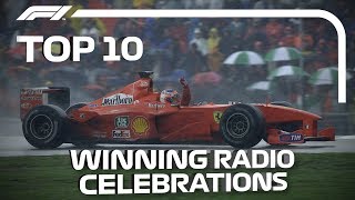 Top 10 RaceWinning Radio Celebrations [upl. by Earley581]