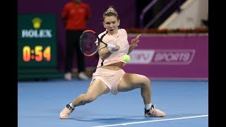 2018 Qatar Total Open Quarterfinals  Simona Halep vs CiCi Bellis  WTA Highlights [upl. by Blackwell]