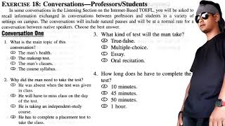 Listening Exercise 18 Barrons TOEFL ConversationsProfessorsStudents [upl. by Leftwich]