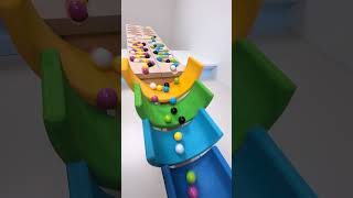 marble Run Race ASMR 91 Wooden Wave Course Colorful Marbles marblerun marblerunrace asmr [upl. by Basil]