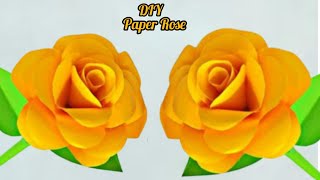 How to make Easy paper Roses  Paper flower DIY  Paper Craft  Rose flower making with paper [upl. by Aym]