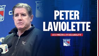 NYR vs NYI Peter Laviolette Pregame Media Availability  April 13 2024 [upl. by Gladine142]