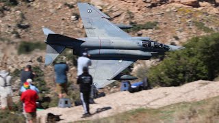 THE LEGENDARY F4 PHANTOMS FLYING LOW IN THE GREEK MACH LOOP  4K [upl. by Nylanaj615]