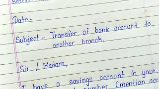 Application to bank manager for transfer bank account [upl. by Salsbury]