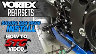 How To Install Vortex Rear Sets on a 2015 Suzuki GSXR600 from SportbikeTrackGearcom [upl. by Loresz]