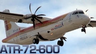 ATR 72600 Crosswind landing EC LRU HD [upl. by Vlada]