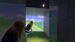 High quality interactive projector games Chinese AR golf simulation indoor driving range system [upl. by Alvan]