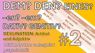 DEM DEN EINES  Deklinacja rodzajnik i przymiotnik Gramatyka niemiecka ĆWICZENIA A2 odc 2 [upl. by Diamante]