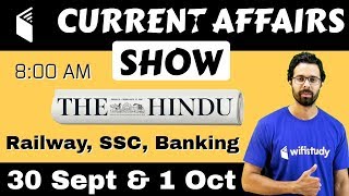 800 AM  Current Affairs Show 30 Sept amp 1 Oct  RRB ALPGroup D SBI Clerk IBPS SSC UP Police [upl. by Ottie]