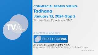 Commercial Breaks of GMA during Tadhana  January 13 2024 Gap 2 [upl. by Ijuy]