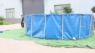 40000 Liters PVC Tarpaulin Fish Tank with Steel Mesh [upl. by Naziaf]