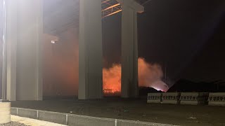 WATCH LIVE Fire breaks out under I480 bridge in Valley View [upl. by Rammaj308]