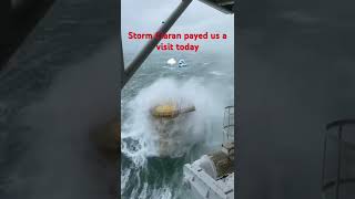 Storm Ciaran huge waves out at sea France Fecamp wind farm [upl. by Atalante598]