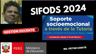 Atención docentes SIFODS MINEDU ofrece el curso SOPORTE SOCIOEMOCIONAL ATRAVÈS DE LA TUTORÌA [upl. by Kinata995]