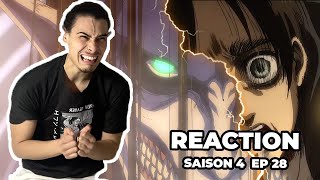 EREN YAEGER LE GRAND TERRASSEMENT LE ROI  SHINGEKI NO KYOJIN REACTION SAISON 4 ÉPISODE 28 PARTIE 2 [upl. by Bartholomeo]