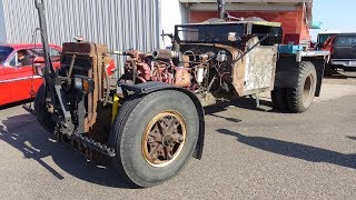 Monstrous Detroit Diesel Rat Rod Truck named High Anxiety at Wheels and Wings Radar Run [upl. by Nennerb368]