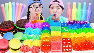 ASMR RAINBOW DESSERT FROZEN NIKLNIP COLOR ICE CREAM MUKBANG 무지개 디저트 먹방 DONA 도나 [upl. by Adelpho]