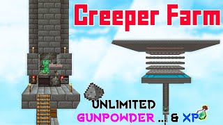 Efficient Creeper Gunpowder Farm For Minecraft Pocket EditionBedrock 120  Creeper Farm Mcpe [upl. by Acitel]