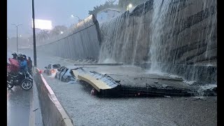 Derrumbe en el paso a desnivel de la 27 de febrero deja 9 personas fallecidas [upl. by Manella700]