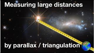 Using parallax  triangulation to measure large distances in astronomy from fizzicsorg [upl. by Drahsir666]