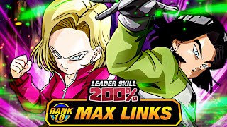 TOP 5 TUR LEVEL 10 LINKS 100 DOKKANFEST TOP ANDROIDS 17 amp 18 DBZ Dokkan Battle [upl. by Elise]