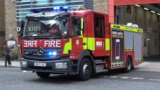 MOBILISEMOBILISE London Fire Brigade Dockheads Reserve Pump Ladder Turnout [upl. by Pironi]