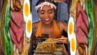 STEAK AND RAMEN MUKBANG • Tae From Tae And Lou October Live [upl. by Gillian]