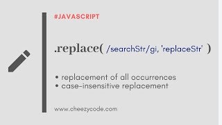JavaScript String Replace  Case Insensitive [upl. by Kahaleel300]