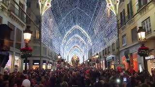 Alumbrado navideño Calle Larios Málaga 2017  2018 [upl. by Anul]