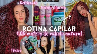 ROTINA CAPILAR✨Cuidados com Cabelo CACHEADO de 105METROSRotinatônico capilardefrizante [upl. by Aleet907]