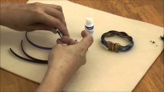 Braiding Flat Leather Cord Technique Tutorial  Intermediate [upl. by Rickert]