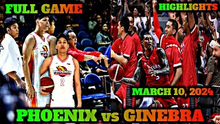 March 10 2024  Ginebra VS Phoenix Fuel Masters FULL GAME Elimination  Highlights [upl. by Aihtnic]