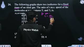 The following graphs show two isotherms for a fixed mass of an ideal gas The ratio of rms sp [upl. by Einama]